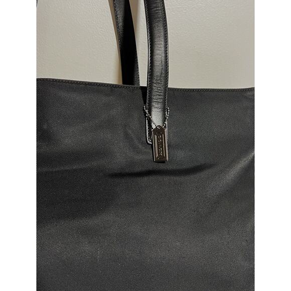 Coach EUC Black Mercer 5117 Twill Leather Trim Padded Laptop Bag Tote - Picture 2 of 6